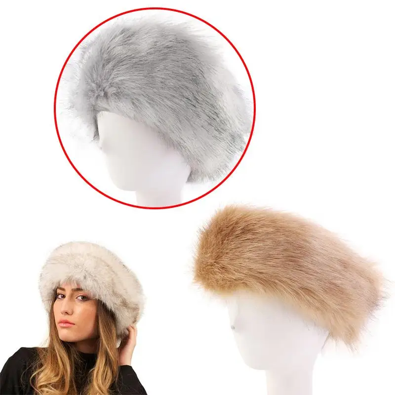 قبعة شتوية سميكة من الفرو المنفوش قابلة للتنفس، تصميم بدون إطار للأيام الثلجية الباردة، مريحة للسفر في الهواء الطلق بدون غطاء علوي