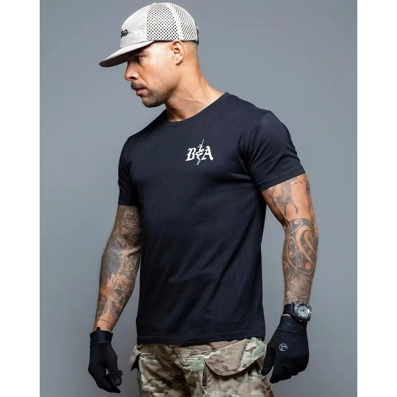 Summer New Cotton Short-sleeved Printed T-shirt Military Tough Guy Outdoor Training Versatile Men's and Women's Casual Loose Top