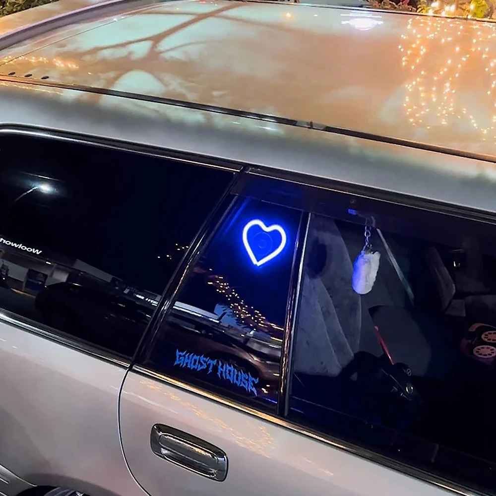 Car Window Neon Lights Interior Modification Heart-shaped luminous LED Ambient Light Atmosphere Lamp