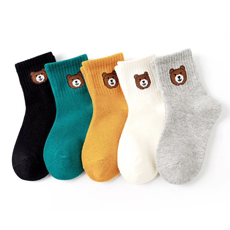 Cotton Baby Short Socks 5 Pairs Toddler Boys Girls Summer Mesh Thin Sock Kids Children Colorful Socks 5 pairs