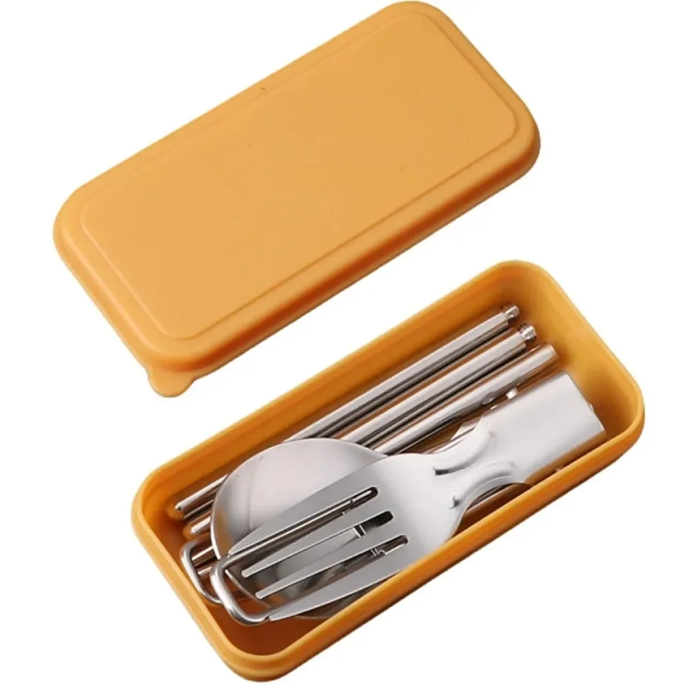 304 Stainless Steel Solding spoon Creative Tableware Outdoor Portable Three-Fold Spoon Fork Travel Folding Spoon camping gear