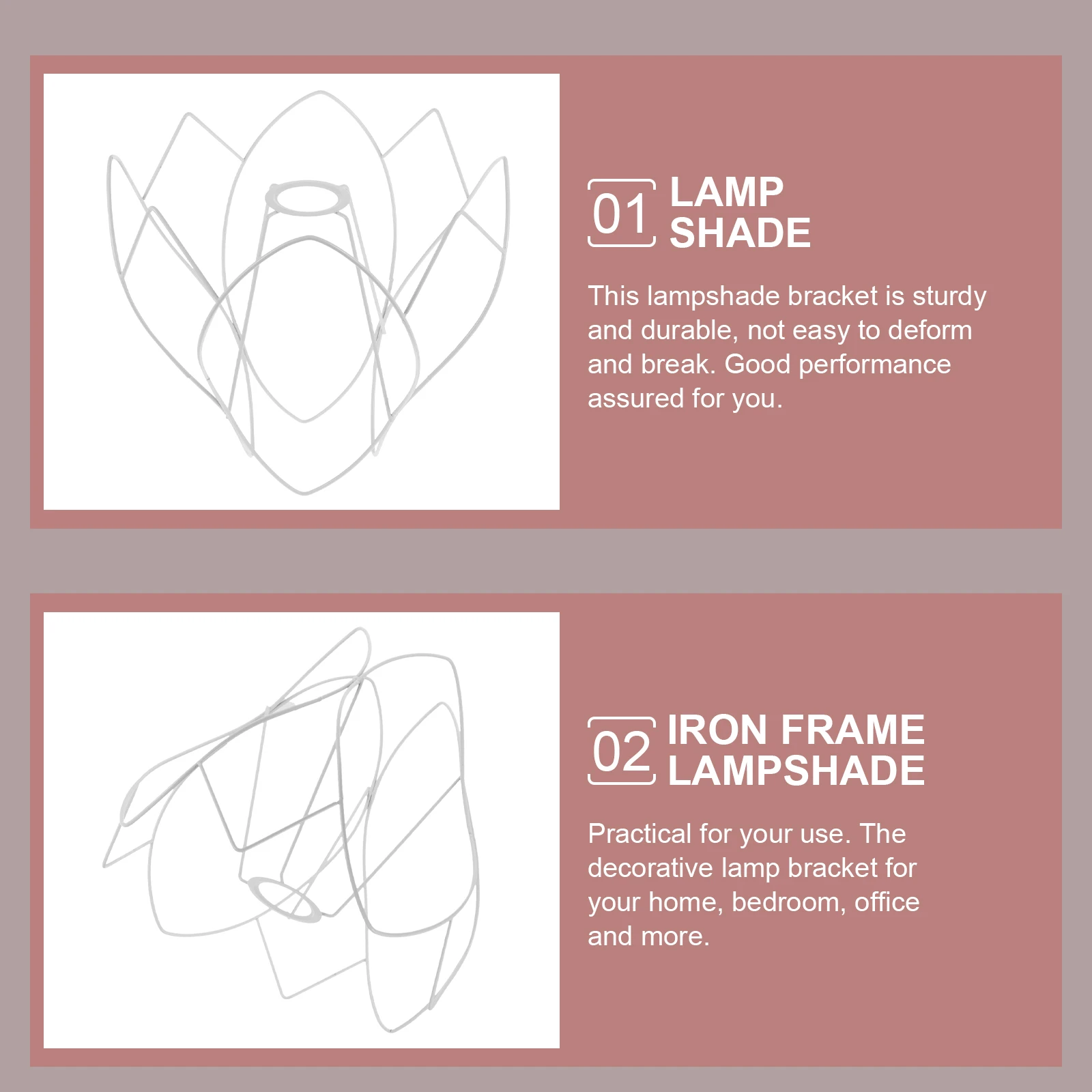 

Iron Wire Lampshade Frame DIY E27 Light Cage Chandelier Lampshade Accessory Sturdy Lamp Shade Holder for Table Desk Lamp