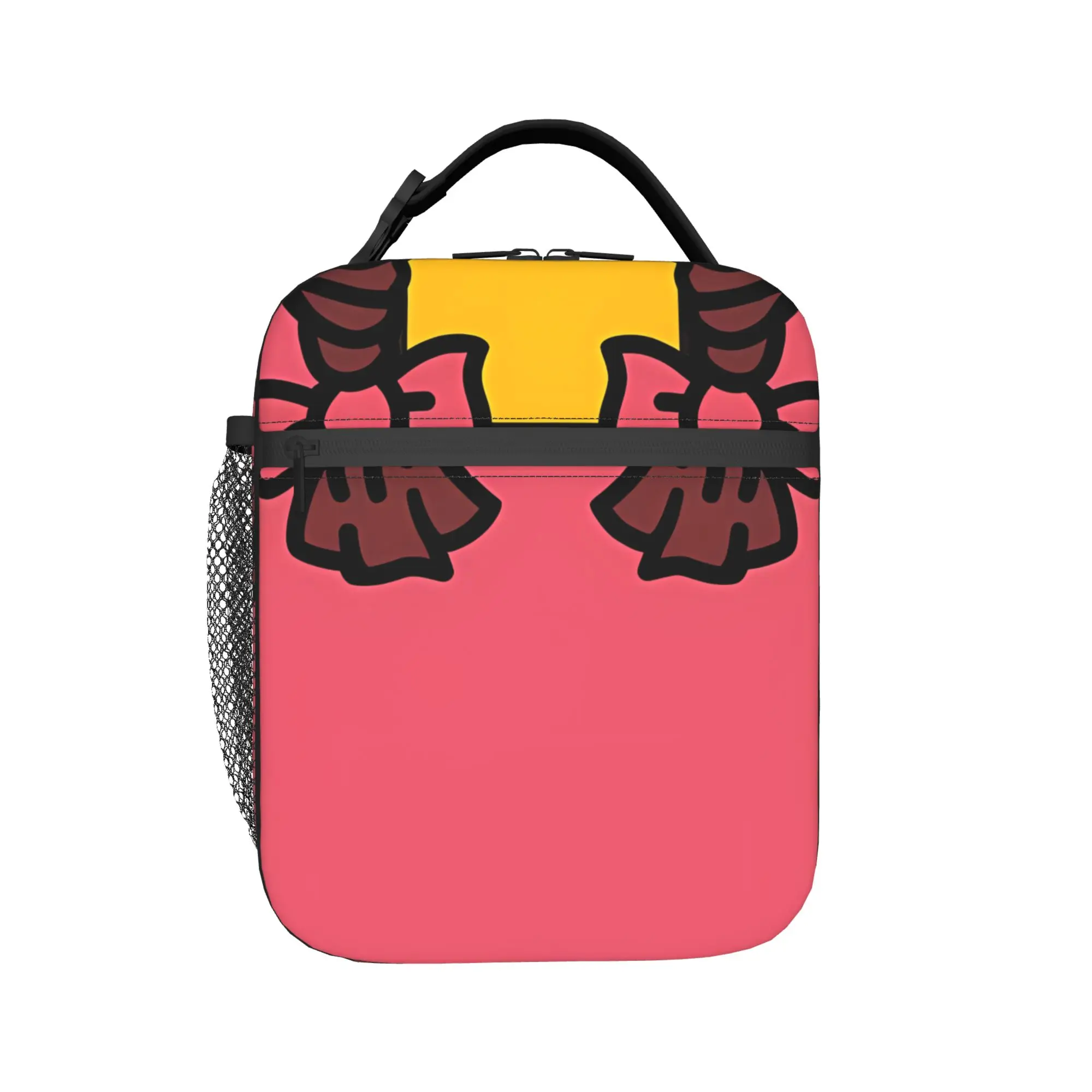 Lunch Bag Pink Background Fries With Bows Pattern Travel Lunch Box For Child  Fashion Convenient Print Thermal Lunch Bags