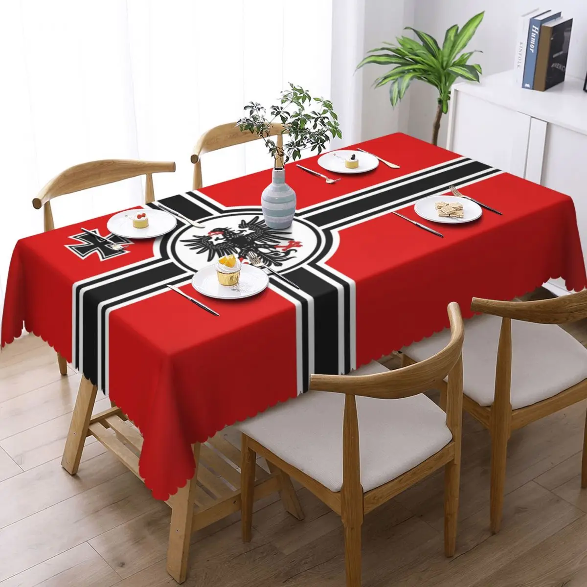 Rectangular Waterproof Oil-Proof German DK Reich Empire Of Flag Tablecloth Table Cover 45\