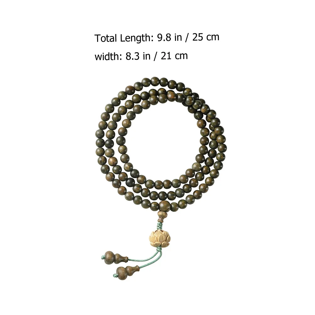 

Sandalwood Bracelets Wooden Bead Rosary Necklace Prayer Beads Handmade Durable Mens Bracelet Yoga Meditation Gift