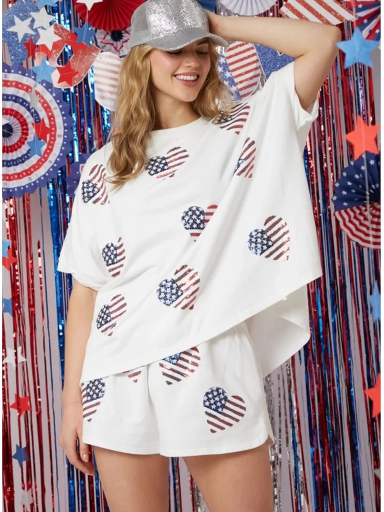 

Summer Fashion Print Women's Suit Casual O Neck Short-sleeve Top + Shorts Two-piece Set Women 2025 High-quality Outfit Homewear