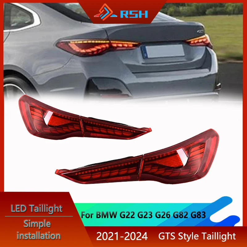 GTS Taillight For BMW 4 Series G22 G23 G26 G82 G83 M4 425i 430i 2021-2024 LED High Quality Dragon Scales Rear Lamp Accessories