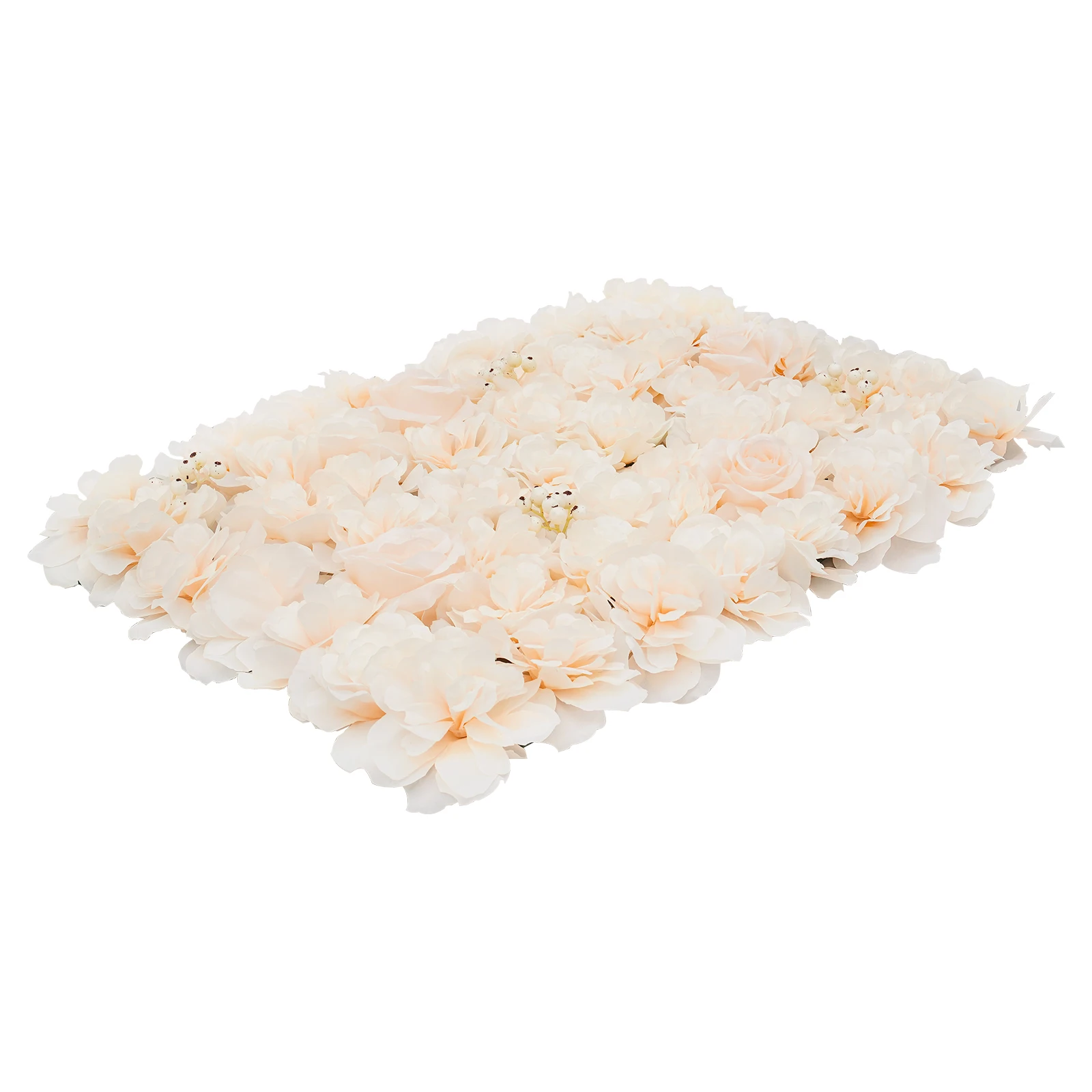 6-teiliges Set Pflanzen-Blumen-Wand Bestickte Kugel Künstliche Blumenwand-Platte Weiß Frucht+Hell-Champagner Prachtvolle Rose – Detail 18