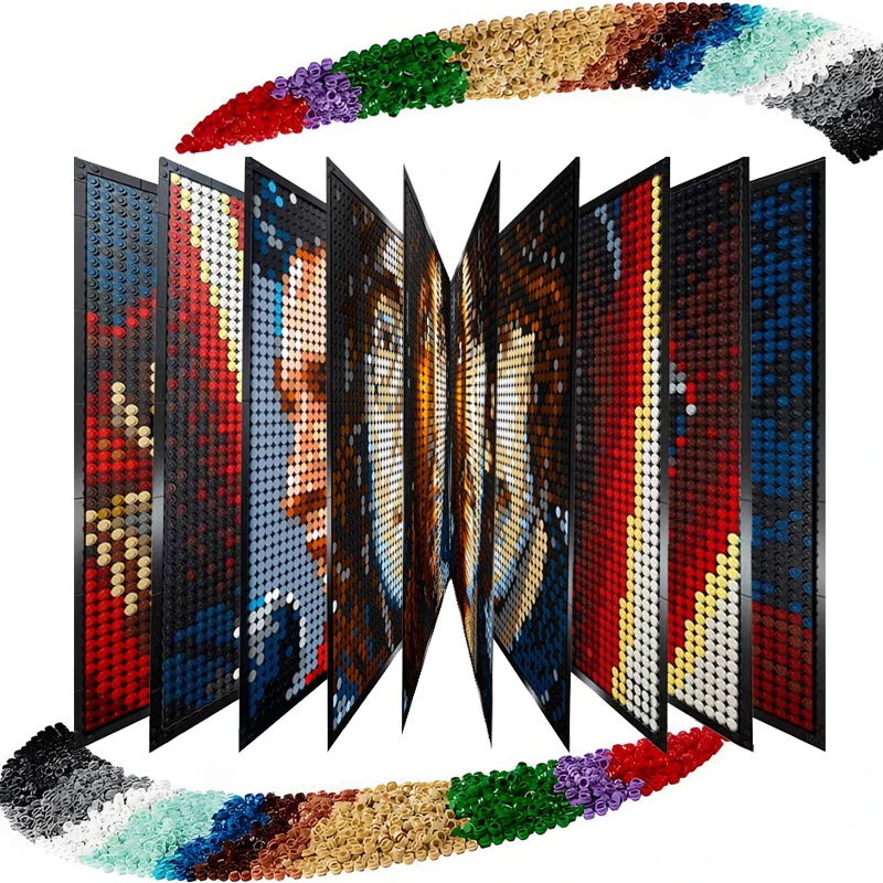 

Classic Pixel Art Painting Building Blocks Set Mosaic DIY Bricks Movie Toys Wall Decorations Challenging Creative Christmas Toy