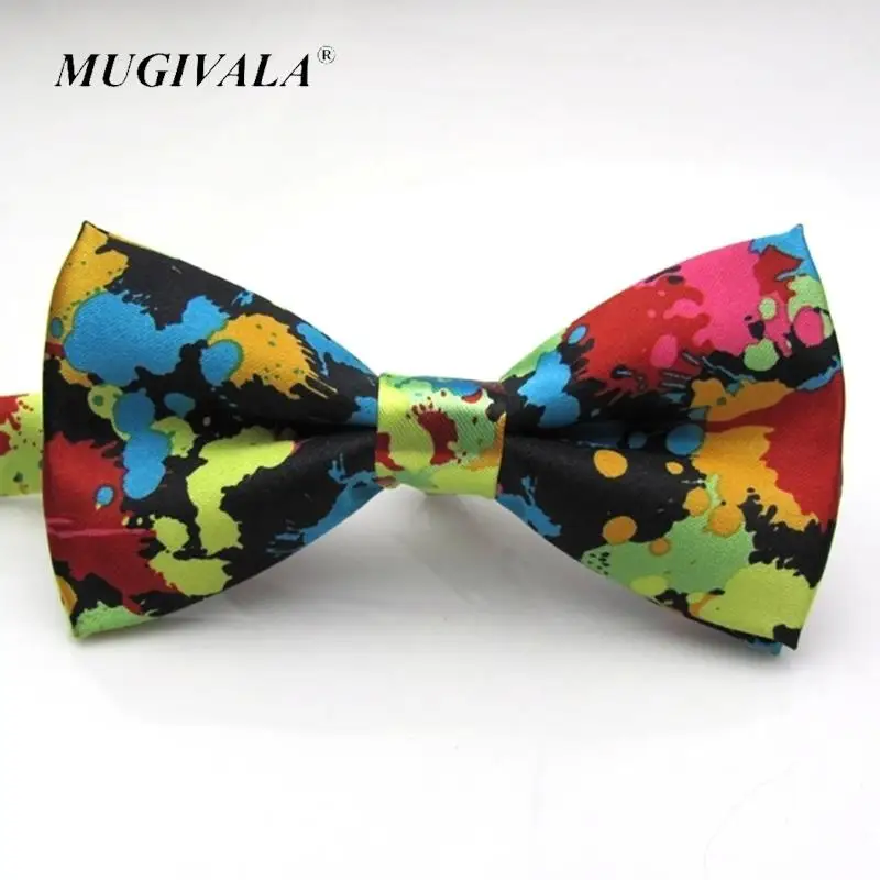  Men Ink Printed Colorful Fashion Bowtie Cravat Printing Adjustable Butterfly Bow ties Gravata Pattern Bowknot