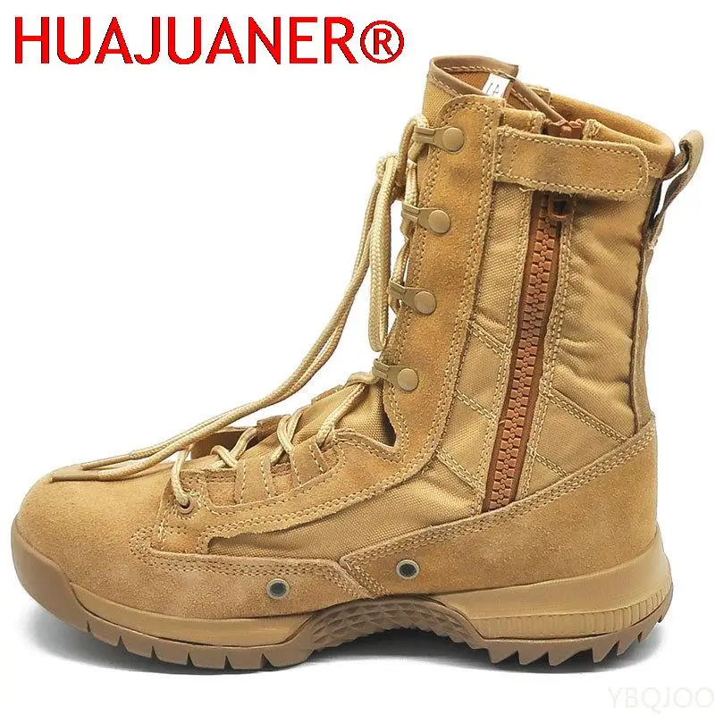 

TAN COLOR BOOTS FOR MEN BOOTS DESERT OUTDOOR BOOTS WITH SIDE ZIPPER SIZE 38-46