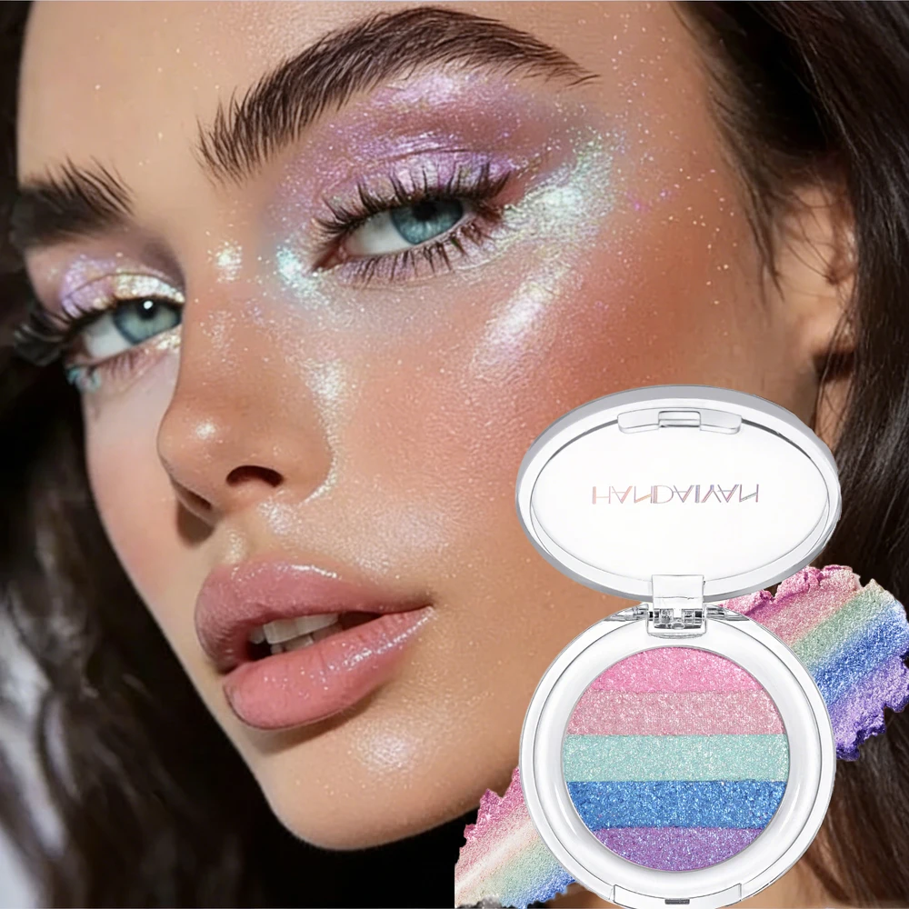 Chameleon eye shadow 3-Color Chameleon Pearl Shimmer Eye Shadow High-Pigment Glow, Fluorescent Micro-Shimmer Eye Shadow