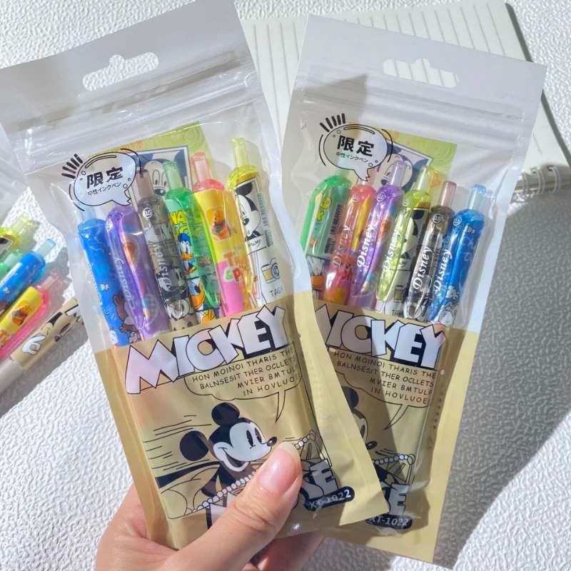 disney cartoon mickey mouse art marker Pen Anime Style Cute Mickey Mouse Gel Pen Black Press Pen 0.5mm Office Test Smooth Set