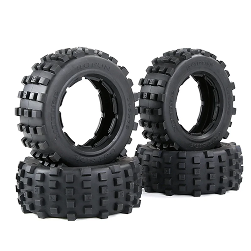 4 Pcs for 1/5 HPI ROFUN ROVAN KM BAJA 5T 5SC 5FT LOSI 5IVE T DBXL Truck Parts Rc Car Knobby Front or Rear Tire Skin