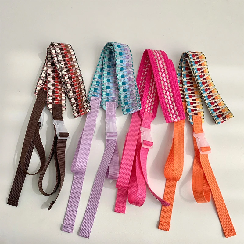 

Embroidery Nylon Adjustable Shoulder Bag Strap Pull Button Colorful Sport Style Bag Extension Straps Unisex Bag Accessories