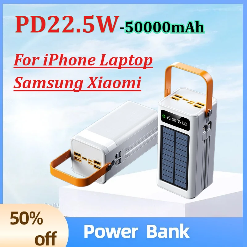 

Power Bank 50000mAh PD22.5W 120W Fast Charging Portable Large Battery Capacity Power Station For iPhone Laptop Samsung Xiaomi