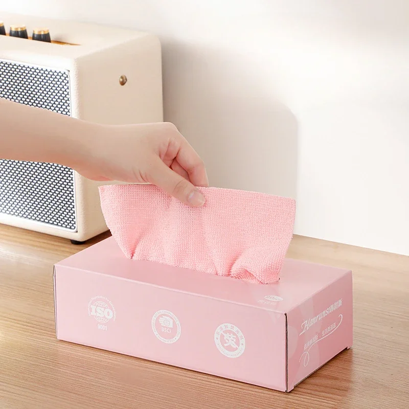 

20Pcs/Box Disposable Microfiber Wipes Reusable Oil Absorbent Soft Hand Towel Kitchen Cleaning Cloth Tool