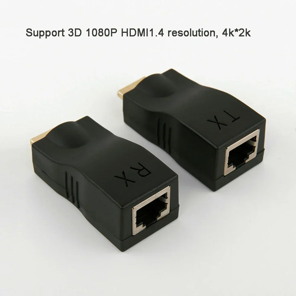 موسع HDMI متوافق RJ45 LAN شبكة تمديد جهاز ريسيفر استقبال وإرسال TX RX Cat5e CAT6 كابل إيثرنت 30 متر