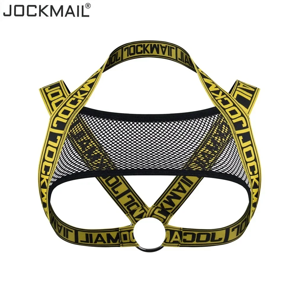 Jockmail Männer Neck holder Hals Mesh Geschirr elastischen Körper Brust geschirr Riemen sexy Bondage Dessous Schulter gurte Ring Stage Clubwear