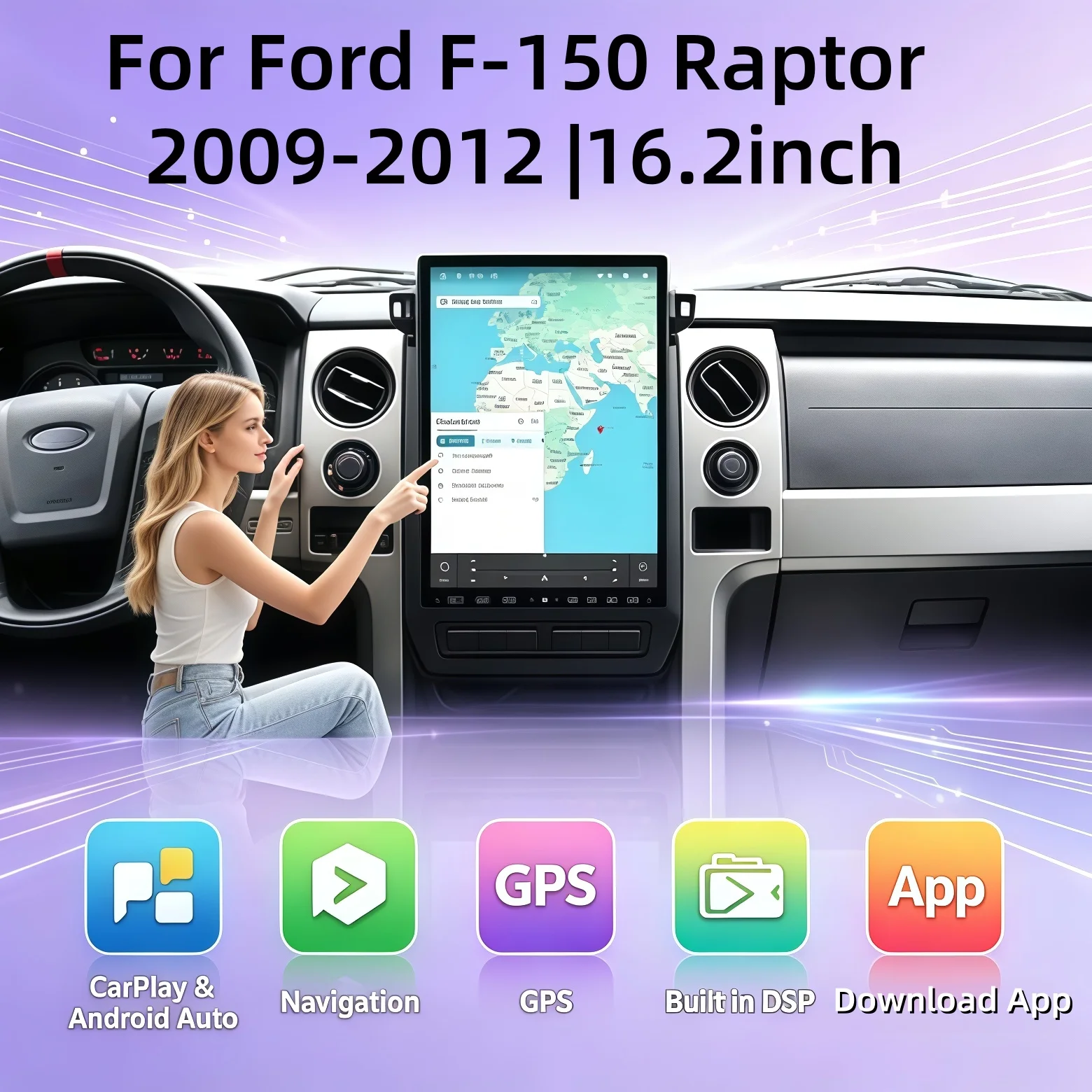 For Ford F-150 Raptor 2009 2010 2011 2012 F150 Android 15 Ultra HD 16.2