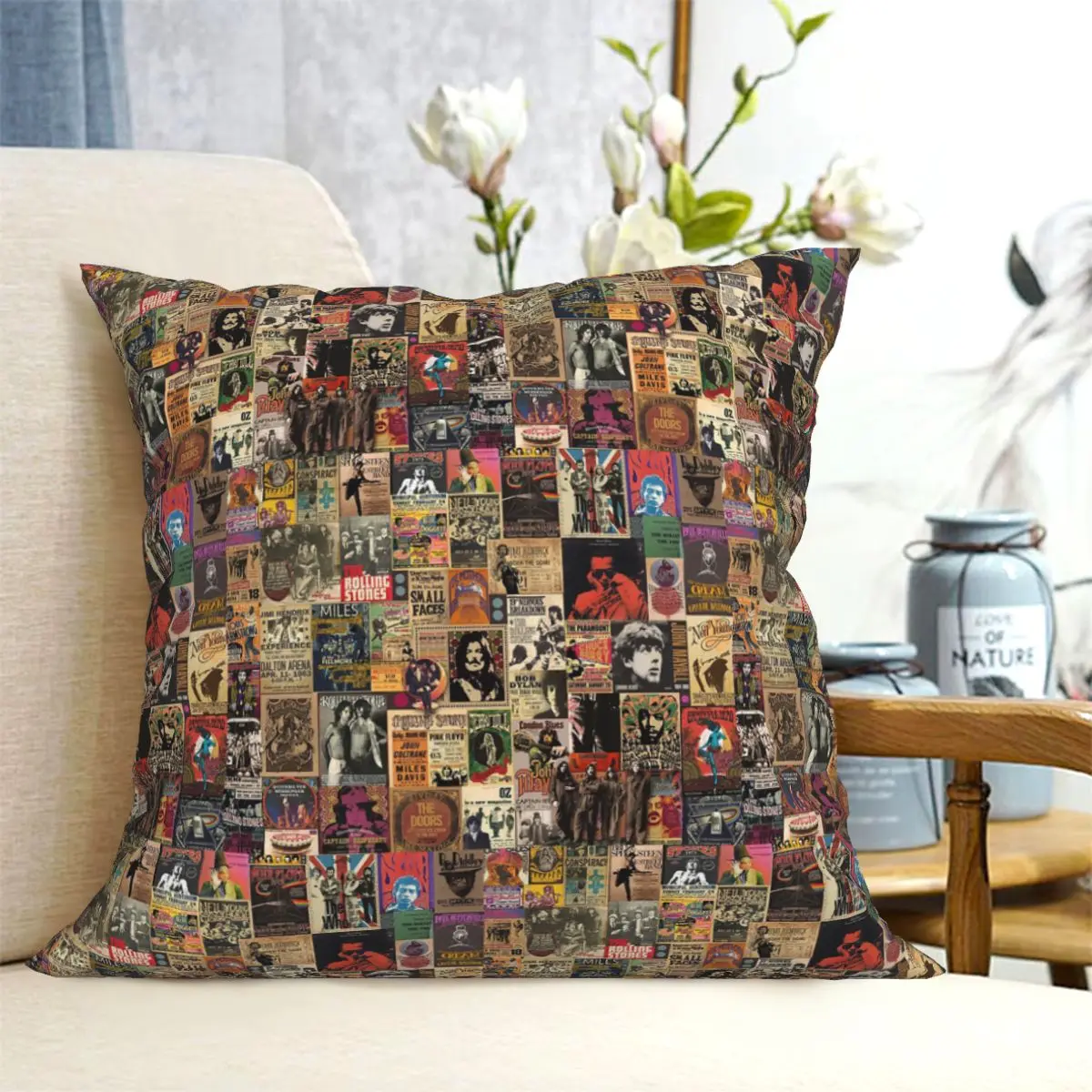 Rock N' Roll Stories Square Pillowcase Cushion Cover Pillow Case Throw Pillow Cover for Home Bedroom Car