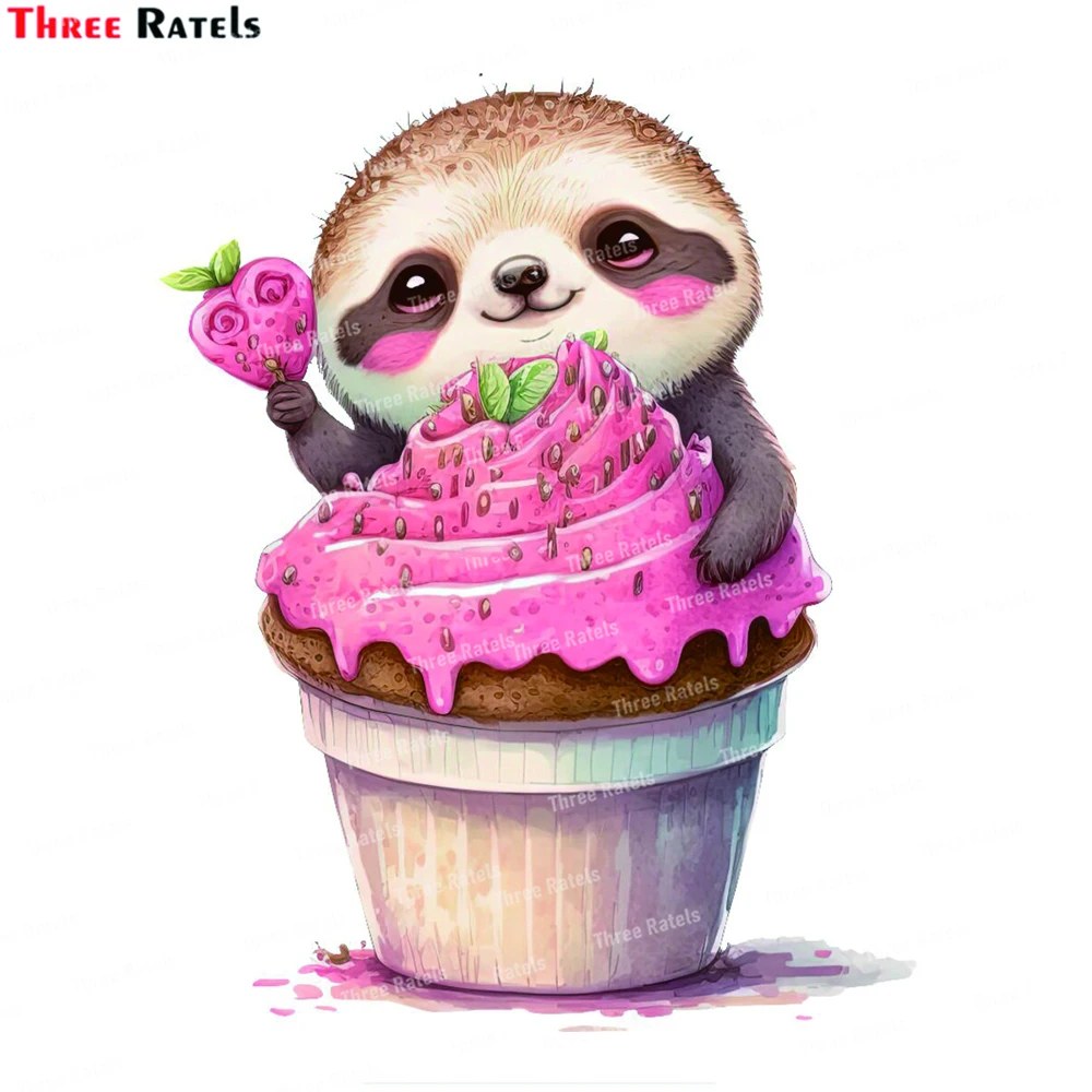 Three Ratels K852 Cute Sloth in Basket Wall Stickers For Kids Room Children Bedroom Cute Animals Wall Decals Nursery Decor Mural