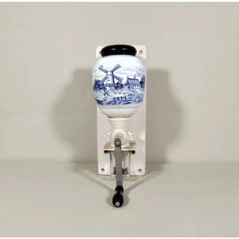 Old-fashioned Porcelain Jar Wall-mounted Hand-cranked Coffee Machine, and The Grinding Function of The Bean Grinder Is Normal.