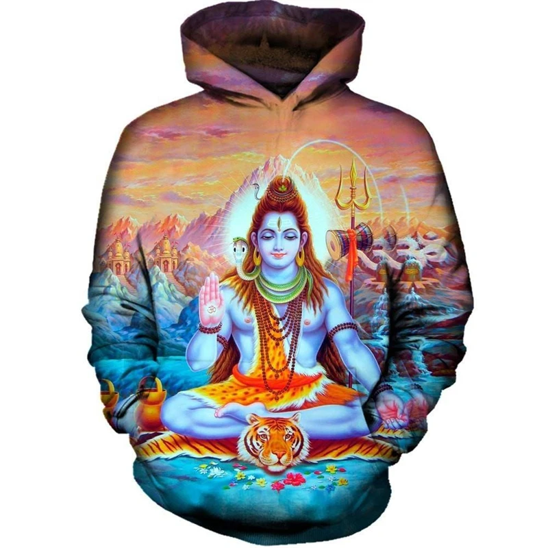 

New Indian Monkey God Hanuman 3D Graphic Hoodies Men Women Clothing Hindu Myth Figure Pattern Sweatshirt Top Designer Hoodies