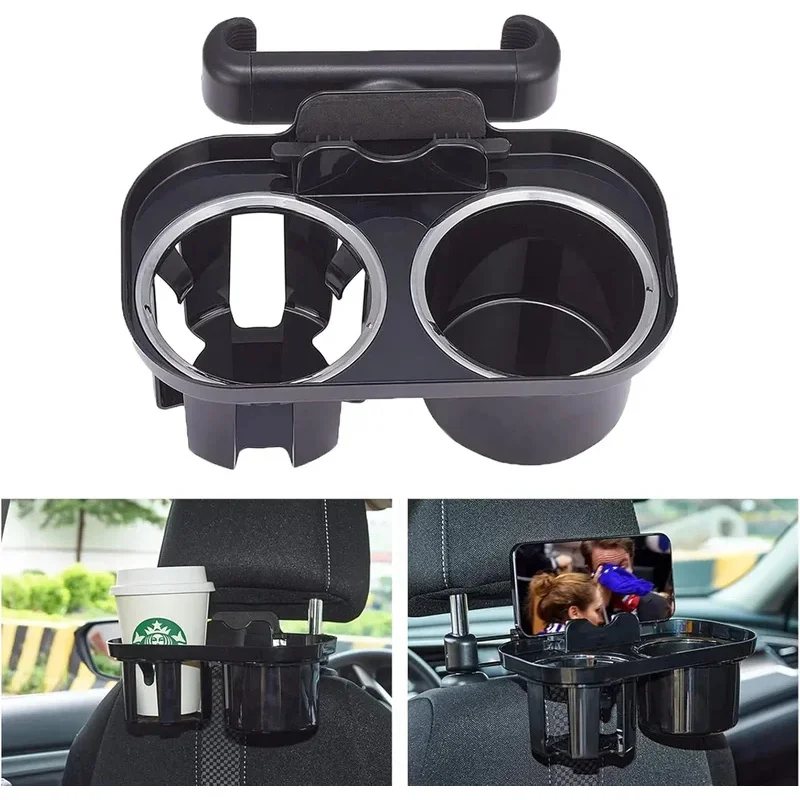 

Universal Car Headrest Cup Holder Seat Back Organizer Car Rear Seat Snack Tray Double Cup Holder Car Interior Accessories