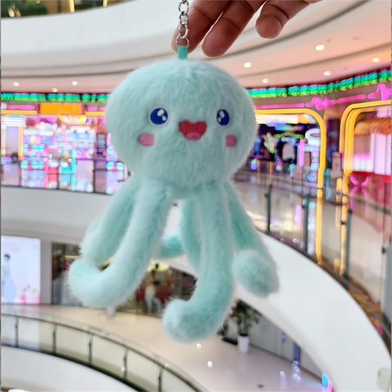 ตุ๊กตาปลาหมึกยักษ์สัตว์ทะเลสุดสร้างสรรค์ พร้อมกระเป๋าปลาหมึกยักษ์แบบแขวน พวงกุญแจจี้ตุ๊กตาขนาดเล็ก ขายส่ง