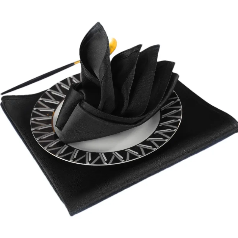 Restaurant Cloth Folded Flower Hotel Special Napkins Wrapped Around the Neck to Wipe Cups, Luxury Western Food Cloth