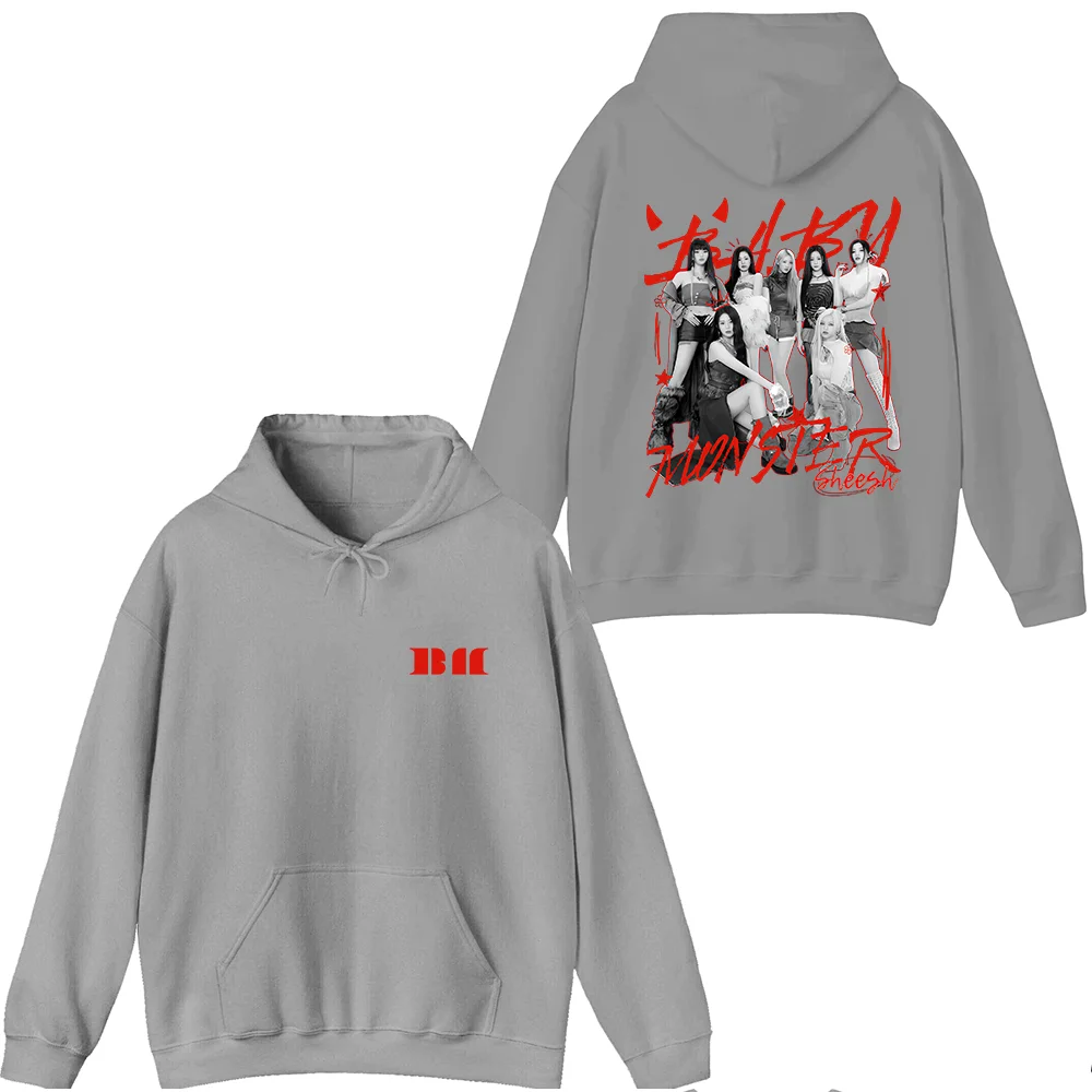 سويت شيرت Babymonster Merch Sheesh للرجال مطبوع منقوش بأكمام طويلة من Kpop