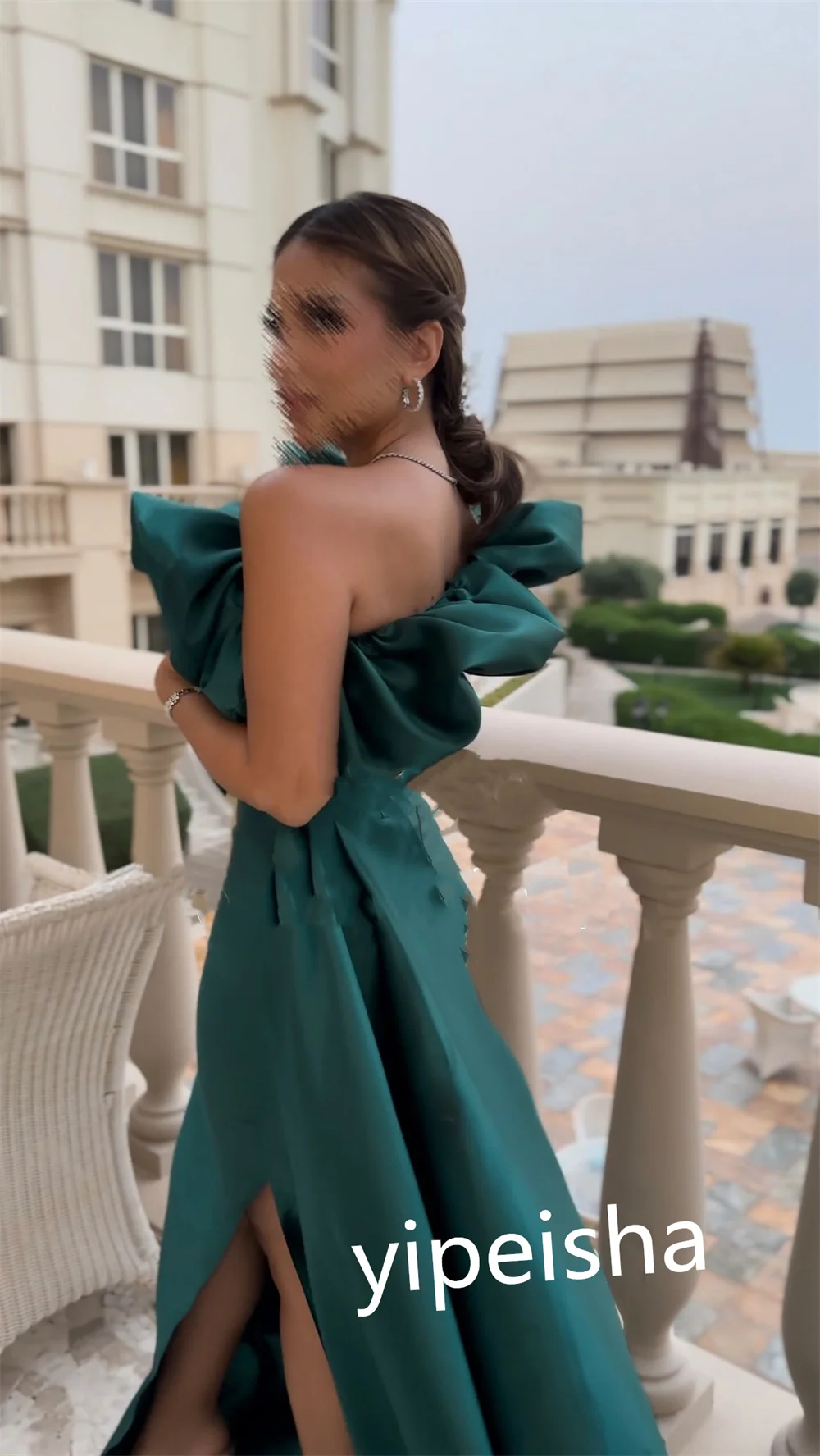 Simple Elegant Asymmetrical One-Shoulder A-line Evening Dresses Formal Ocassion Gown Pleat Satin vestidos para eventos especiale