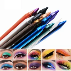 14 Colors Colorful Long-lasting Eyeliner Pencil Waterproof Quick-Dry No Blooming Blue Pink Eye Liner Pen Cosmetics Tools