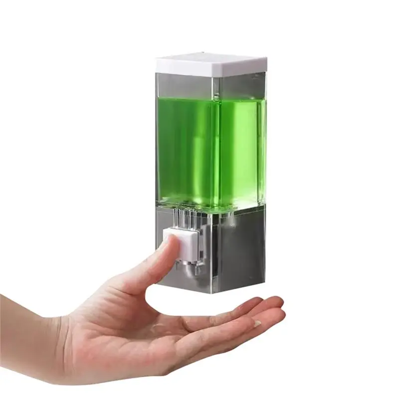 

M11K-Non Perforated Manual Press Soap Dispenser Wall Mounted Traceless Disinfectant Bottle Bathroom Transparent Soap Dispenser