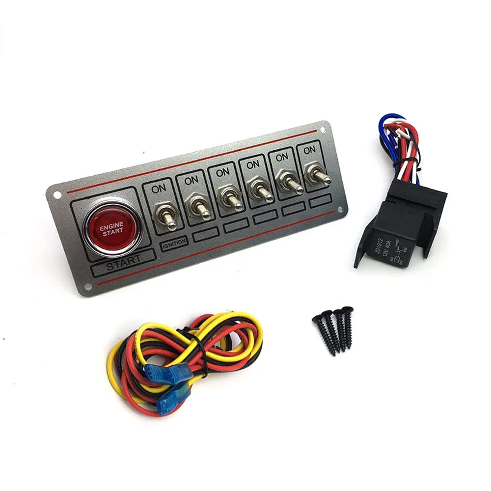 

Universal Switch Panel for Racing Car Ignition Switch+6 Toggle Quick Off Switch Engine Start