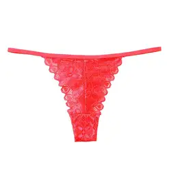 Summer Panties Women Low Rise Cotton T-Shape Panties Crochet Lace Hollow Out Breathable Thong Women Briefs Thin