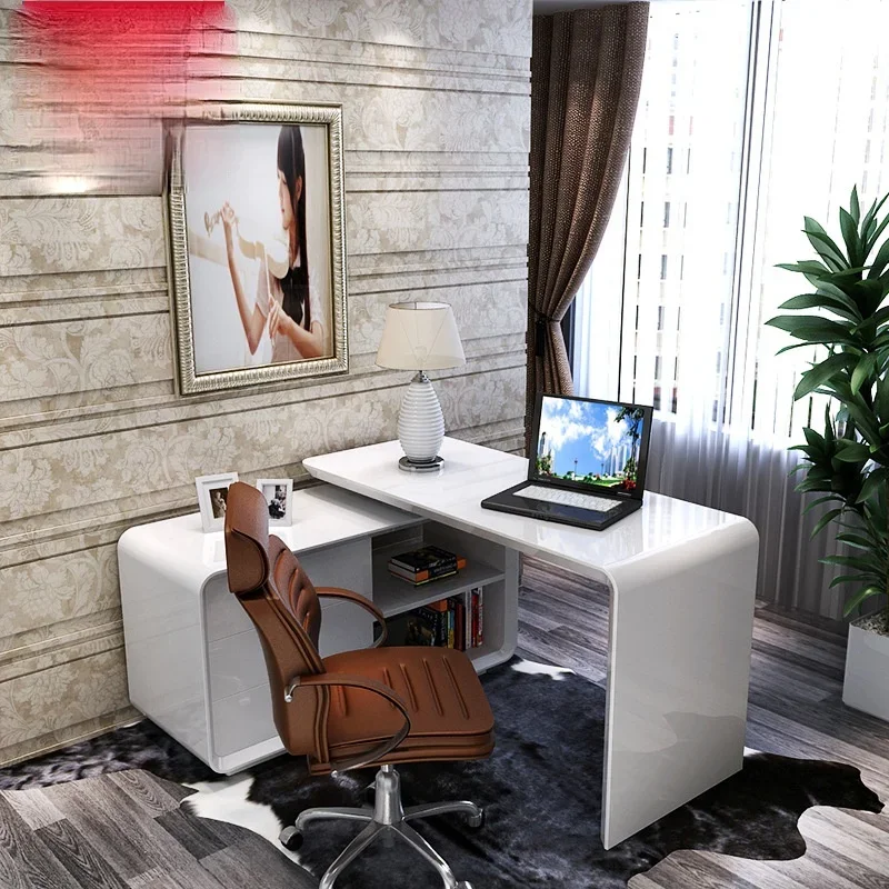 White desk Modern plate paint multi-function computer desk desk