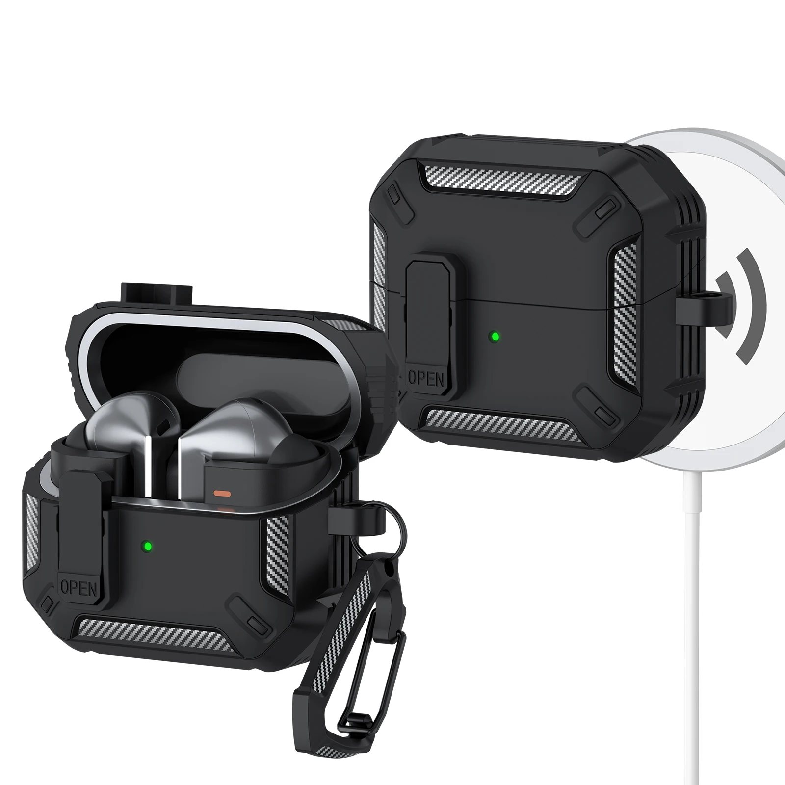 Security Lock Earphone Cases For Samsung Galaxy Buds 3/Buds 3 Pro PC Headphone Protective Sleeve Cover With Hook Accessories