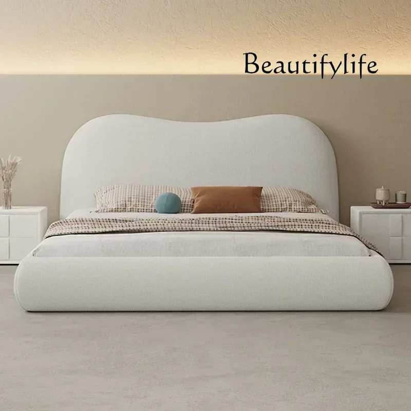 

S High End Nordic Double Bed Modern White Storage Sleeping Double Bed Twin Floor European Cama Matrimonio Bedroom Furniture