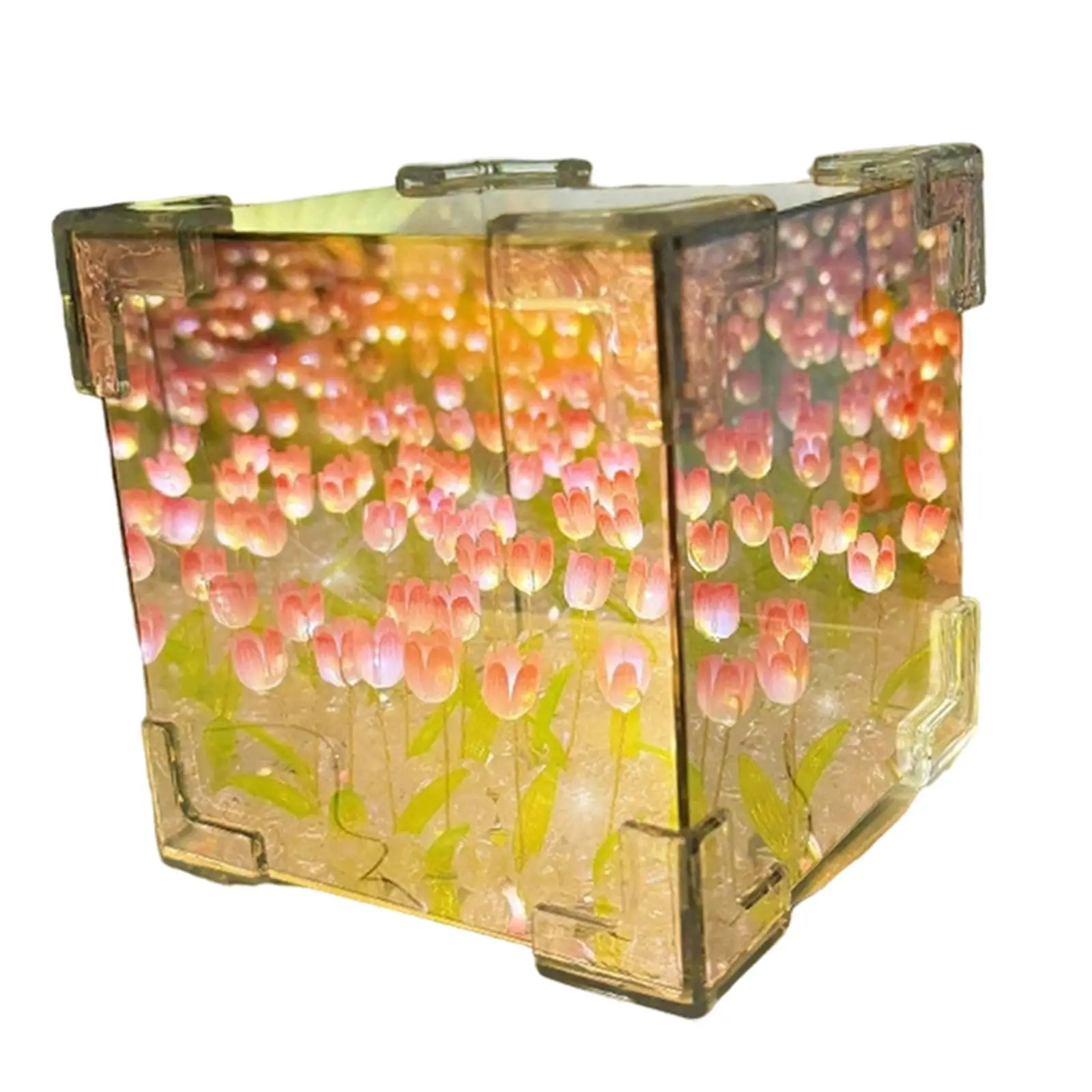 DIY Tulip Night Light Material Package Romantic Bedside Lamp for Living Room