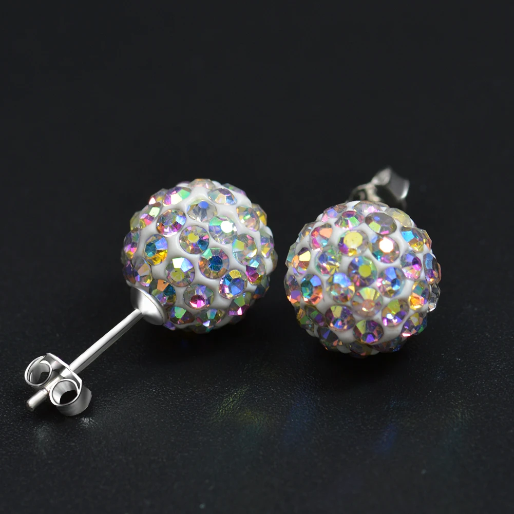 

Серьги-гвоздики для женщин, стерлинговое серебро 925 пробы, натуральный дизайн ручной работы, ювелирные изделия, милый кристалл, циркон, белый, красный, 10 мм