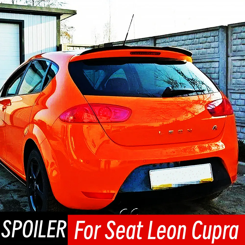 For Seat Leon Cupra Hatchback R ST FR Rear Trunk Lid Ducktail Spoiler Wings Universal Black Carbon Car Tuning Accessories Part