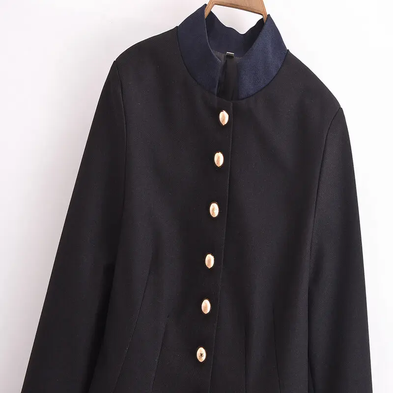 

Spring 2025 New Women's Retro Jewelry Effect Button Stand Collar Jaet Outerwear Faionable Slim Fit ort Coat 87093297