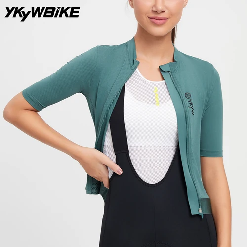 Imagen 2 del producto YKYWBIKE 2025 Jersey de ciclismo para mujer, camiseta de manga corta para bicicleta de verano para mujer, camiseta para bicicleta de carretera, ropa transpirable para MTB