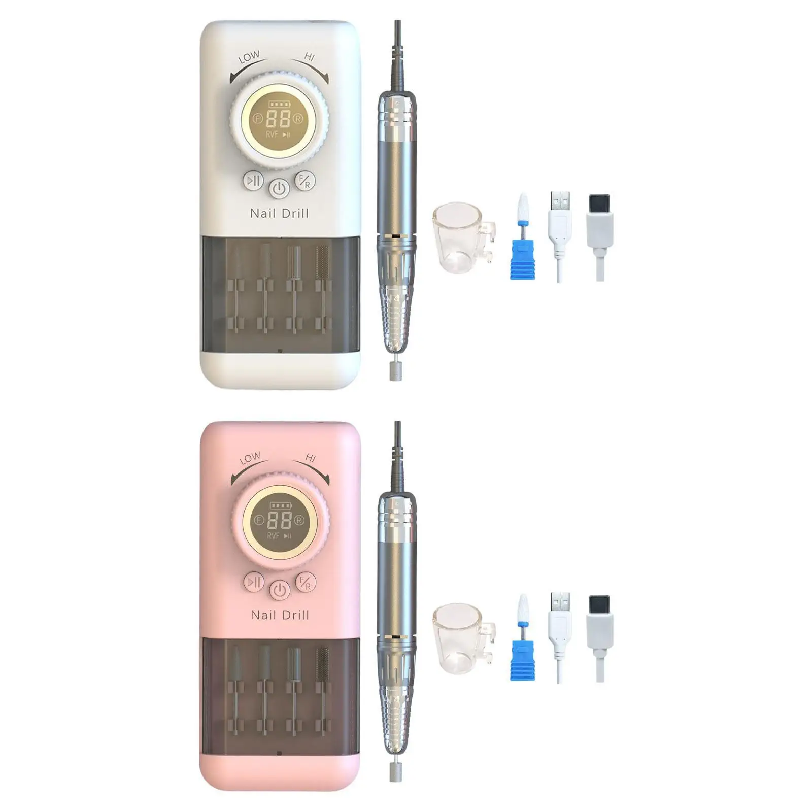 Electric Nail File Machine Kit Portable Nail Machine Professional Lightweight Supplies for Acrylic Nails Removing Gel Nails