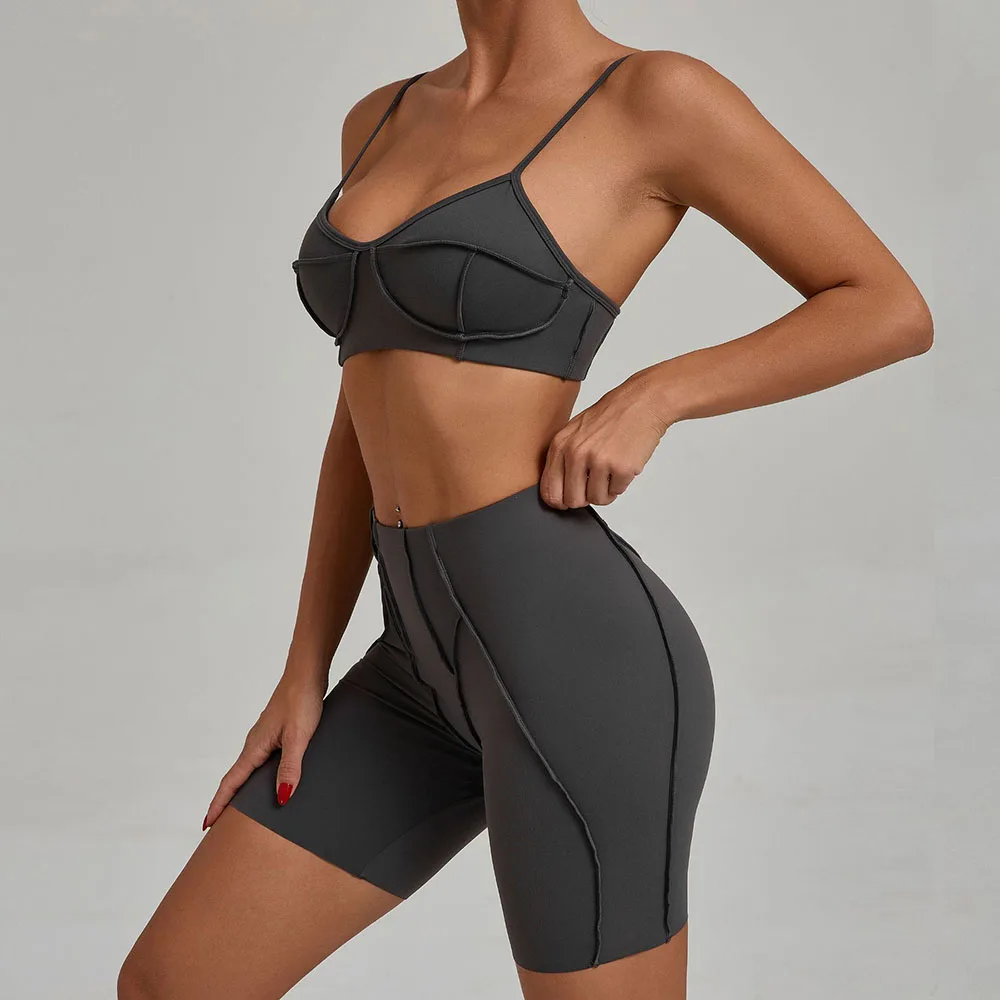 

‌Women's Quick-Dry Brushed Yoga Set | Lightweight Summer Activewear | Tight Fit Workout Outfit For Fitness Running Two Piece