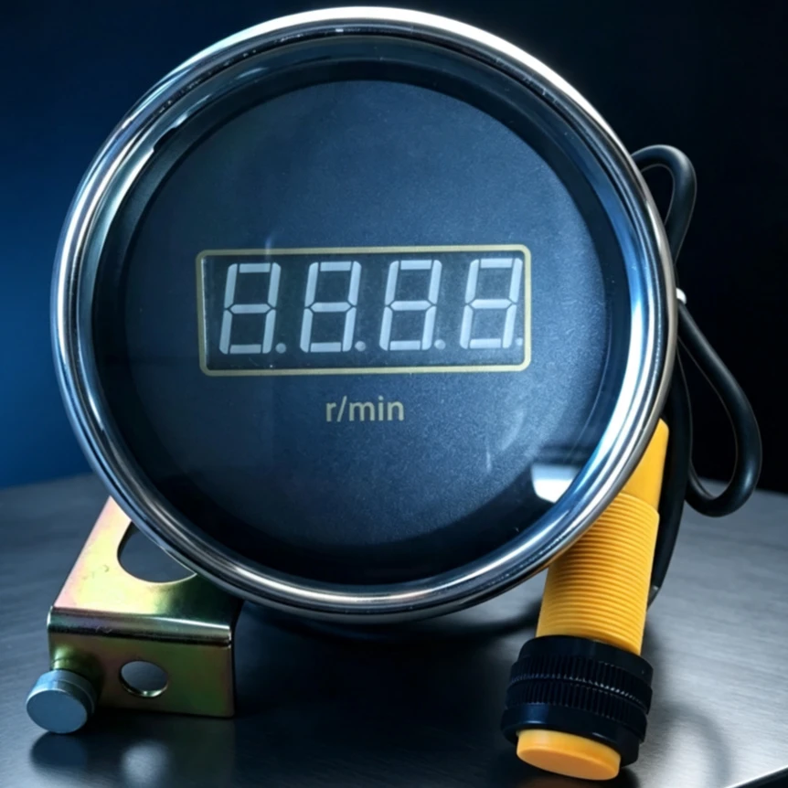 Digital Tachometer DJ-6 Type, 12V/24V Electronic RPM Gauge for Modified Vehicle Marine Diesel Engine Generator