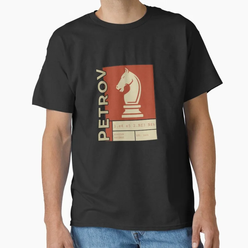 

Chess Petrov (Russian Defense) Win or Learn Strategy Game Funny gift T-shirt chess lover Large size Tops S-6xl