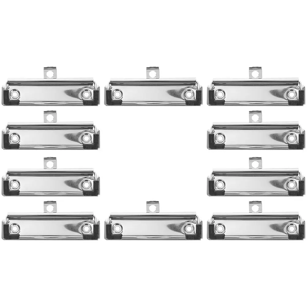 

10Pcs Metal Clipboard Clips Strong Grip Rubber Feet for DIY Clipboards Office School Stationery File Board Hardware Clamps